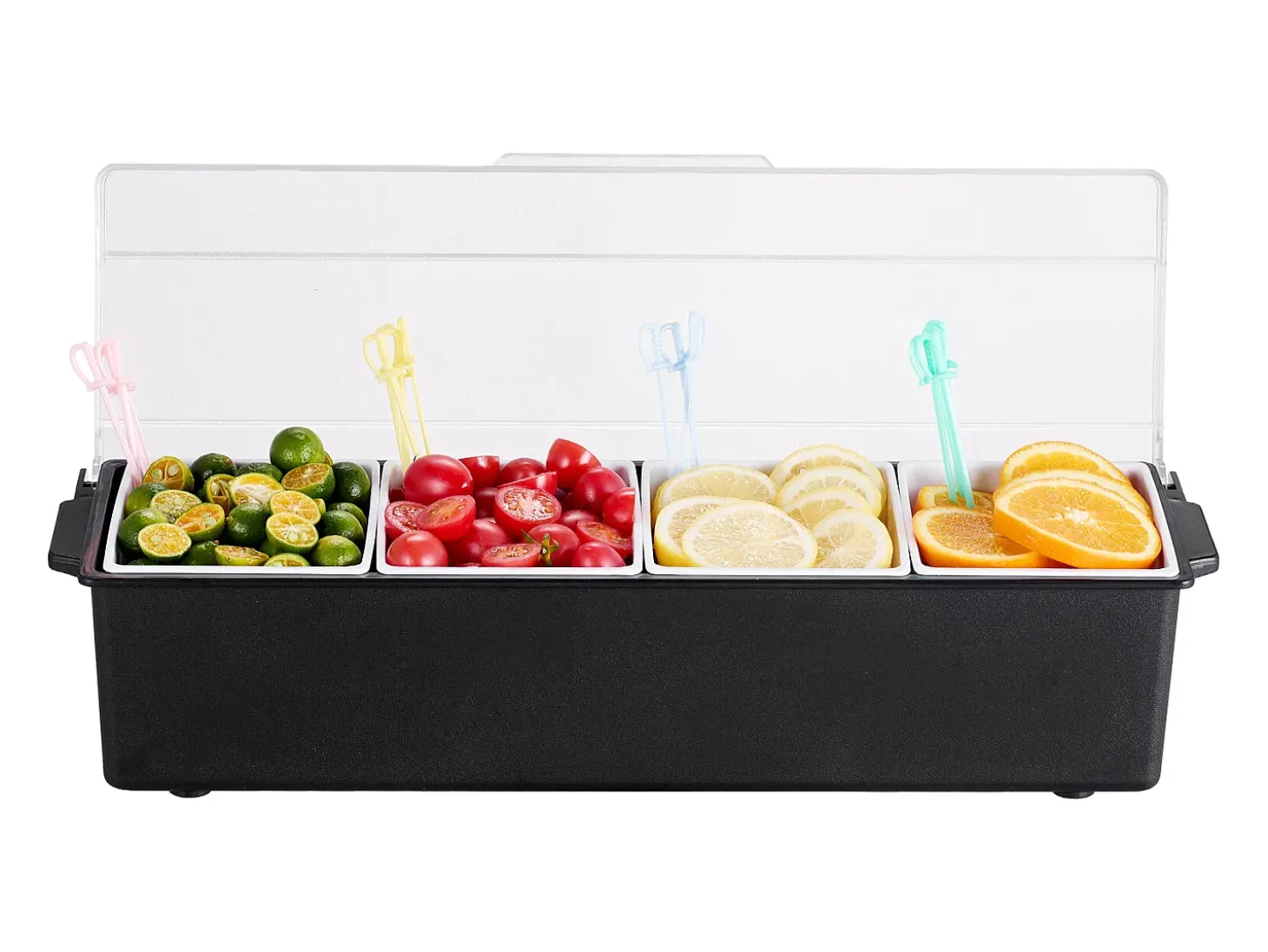Distribuidor de Especias Refrigerado SucceBuy, con 4 Compartimentos y Tapa, 50,3x16,5x11,7 cm