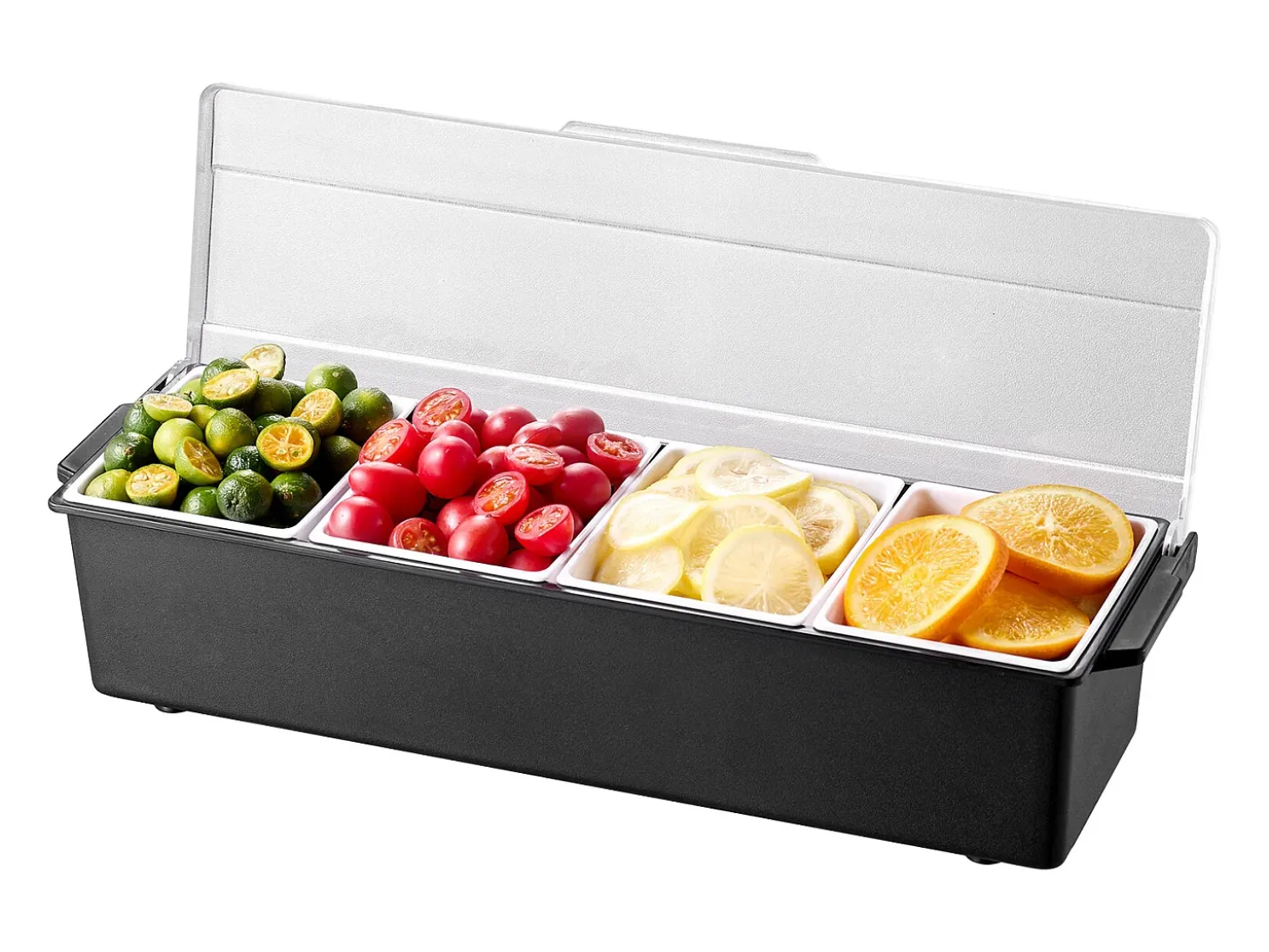 Distribuidor de Especias Refrigerado SucceBuy, con 4 Compartimentos y Tapa, 50,3x16,5x11,7 cm