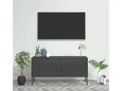 Drøbak Mueble para TV de acero gris antracita 105x35x50 cm