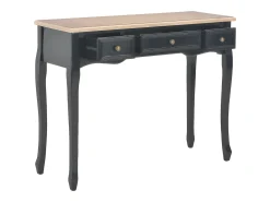 Dressing Console Table with 3 Drawers Black ES211399