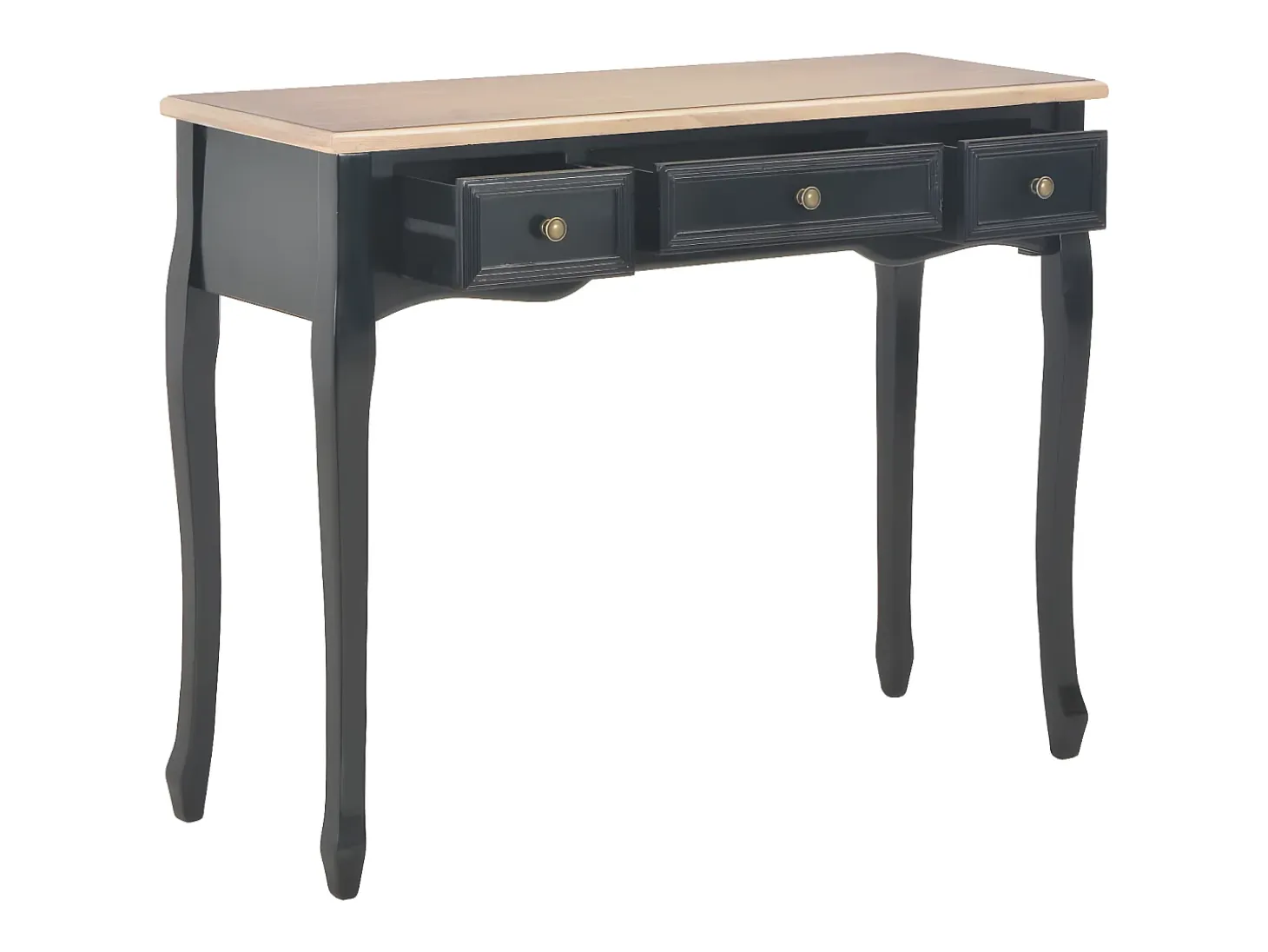 Dressing Console Table with 3 Drawers Black ES211399