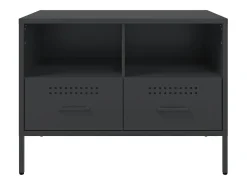 Dundrum Mueble para TV acero negro 68x39x50,5 cm