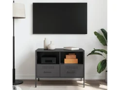 Dundrum Mueble para TV acero negro 68x39x50,5 cm