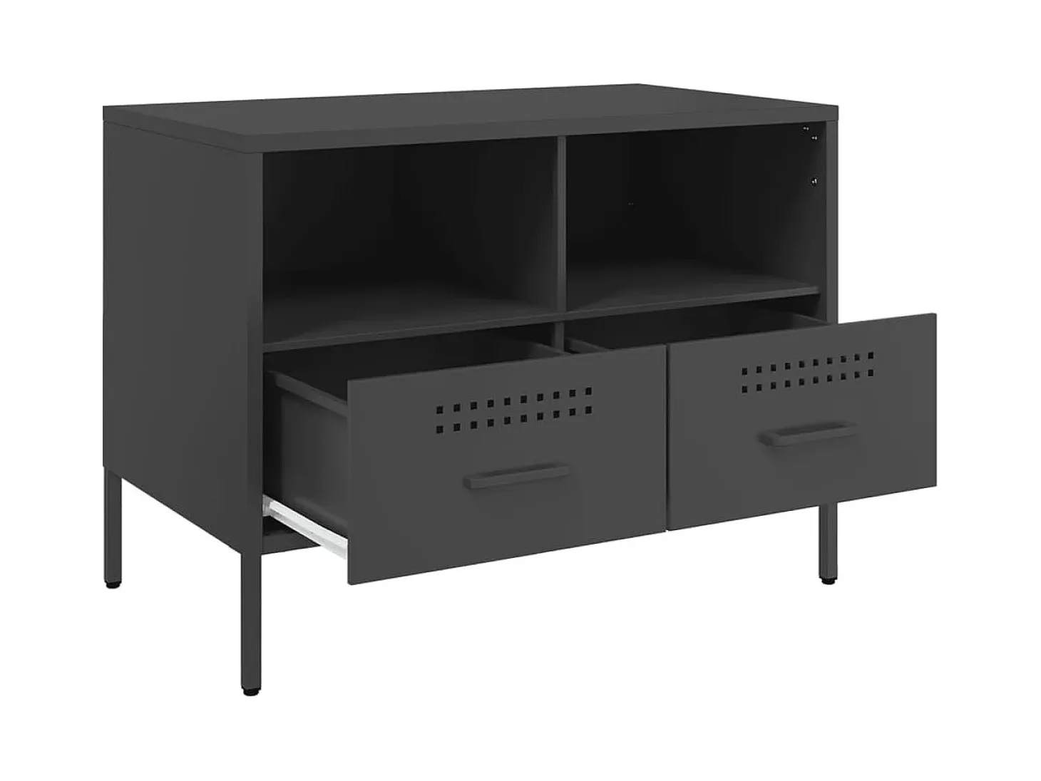 Dundrum Mueble para TV acero negro 68x39x50,5 cm