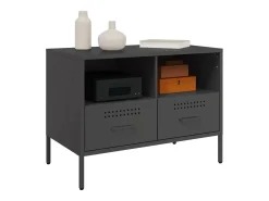 Dundrum Mueble para TV acero negro 68x39x50,5 cm