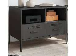 Dundrum Mueble para TV acero negro 68x39x50,5 cm