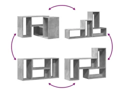 Dunmore Muebles de TV 2 uds madera ingeniería gris hormigón 75x30x50 cm