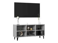 Eadestown Mueble de TV con patas metal gris hormigón 103,5x30x50 cm