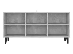 Eadestown Mueble de TV con patas metal gris hormigón 103,5x30x50 cm