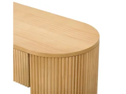 Elegante consola para recibidor - 120 x 33 x 76 cm - con 2 cajones + frontal curvado - MDF - natural