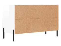 Erasmo Mueble de TV madera contrachapada blanco brillo 80x36x50 cm
