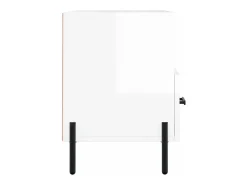 Erasmo Mueble de TV madera contrachapada blanco brillo 80x36x50 cm