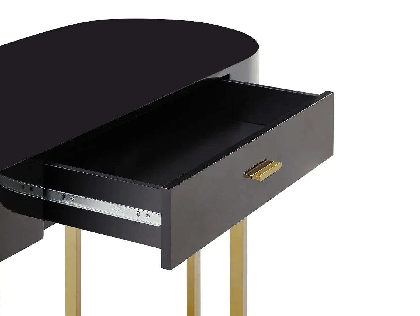 Escritorio consola 1 cajón MDF lacado y metal negro y dorado - TORELI de Pascal Morabito