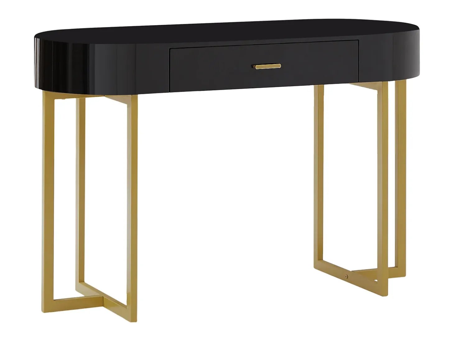 Escritorio consola 1 cajón MDF lacado y metal negro y dorado - TORELI de Pascal Morabito