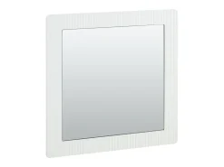 Espejo mural cuadrado 80x80x1,5 cm - Marco de madera - Espejo transparente - MDF - Blanco