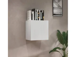 Estante cubo de pared Chronos con 1 puerta blanco brillo 50x35x50 cm