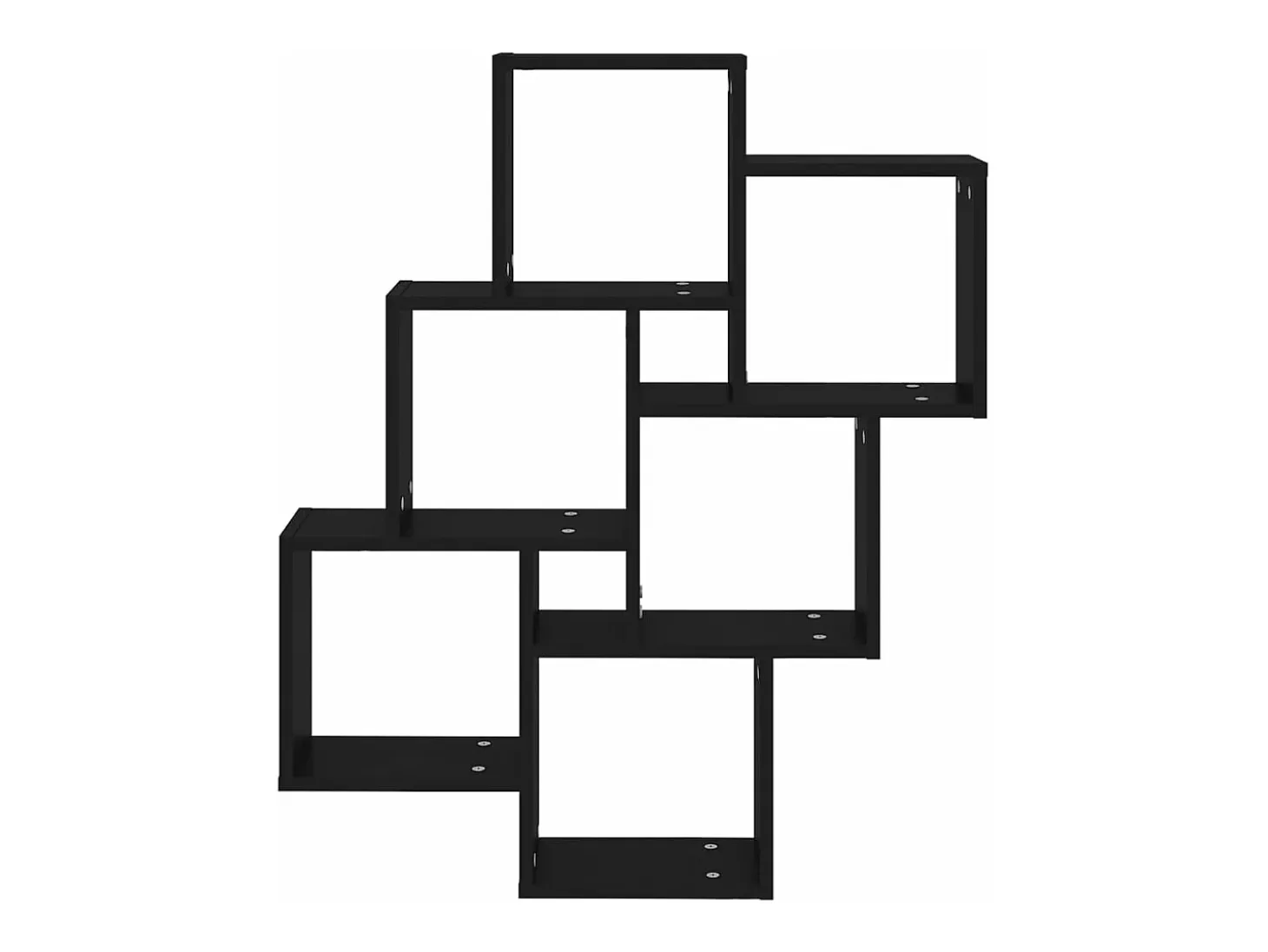 Estante cubo de pared madera contrachapada negro 78x15x93 cm