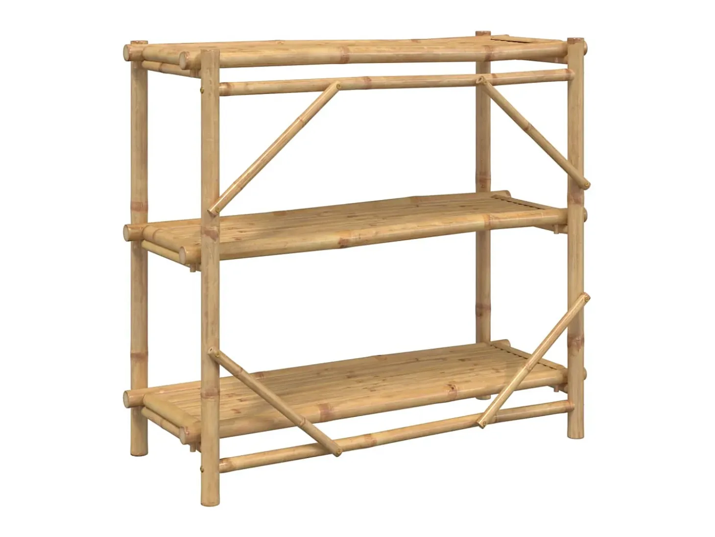 Estante de 3 niveles bambú 100x40x90 cm