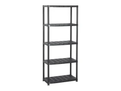 Estante de almacenaje 5 niveles negro plástico 71x38x170 cm ES615479
