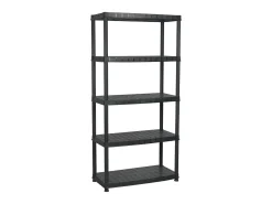 Estante de almacenaje 5 niveles negro plástico 91,5x45,7x185 cm ES924919