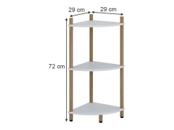 Estante de esquina blanco/pino 29x29x72 bivio
