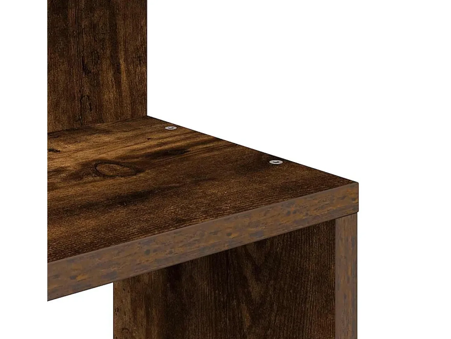 Estante de esquina de pared de roble ahumado de madera de ingeniería
