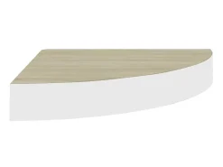 Estante de esquina de pared 4 uds MDF roble/blanco 35x35x3,8 cm ES89382