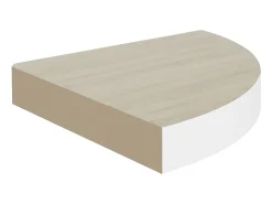 Estante de esquina de pared 4 uds MDF roble/blanco 35x35x3,8 cm ES89382