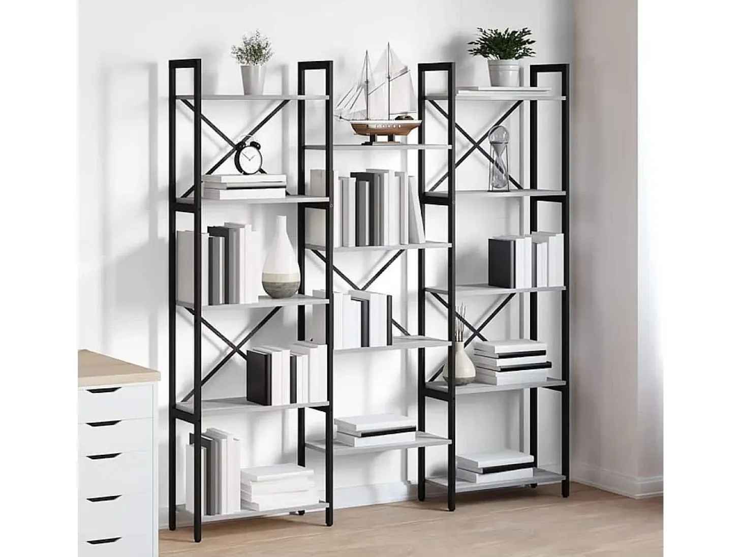 Estante de libros Gris sonoma 156 x 25 x 167.5 cm