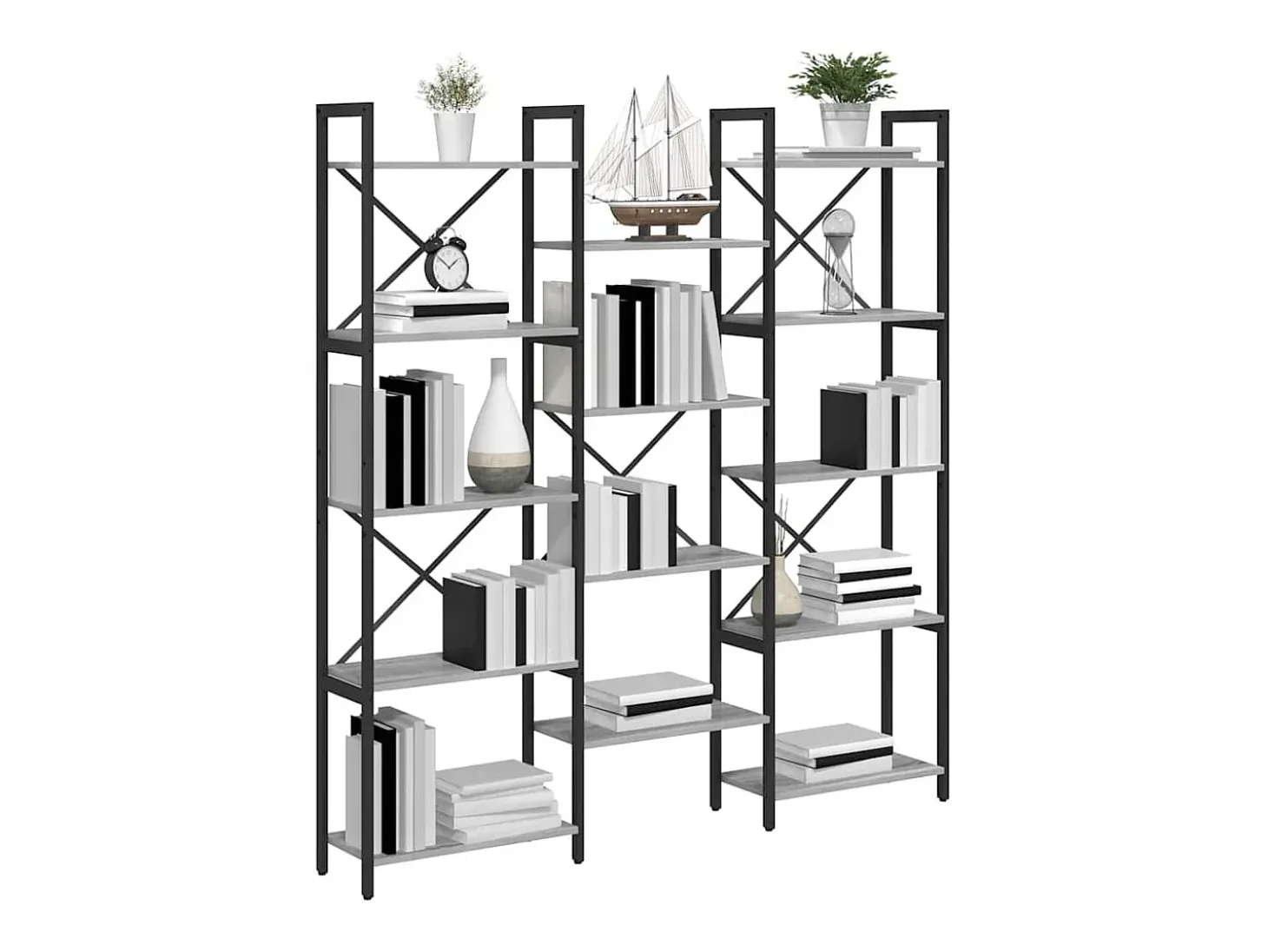Estante de libros Gris sonoma 156 x 25 x 167.5 cm