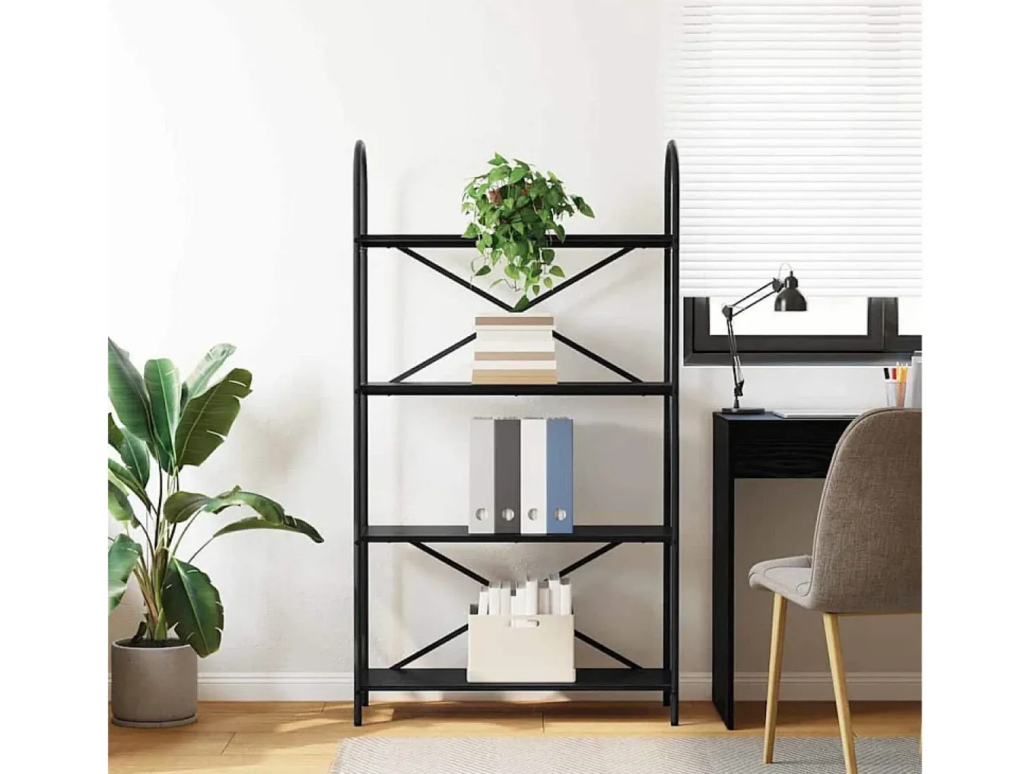 Estante de libros Roble negro 80 x 30 x 146 cm