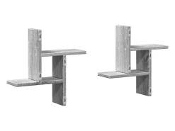 Estante de pared 2 uds madera ingeniería gris Sonoma 38x12x38cm