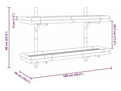 Estante de pared con balda marrón 100 x 26 x 60 cm Bambú
