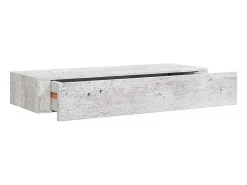 Estante de pared con cajón de hormigón gris 60x23,5x10 cm MDF