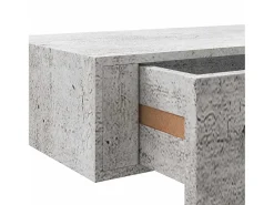 Estante de pared con cajón de hormigón gris 60x23,5x10 cm MDF