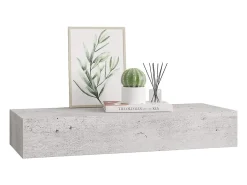 Estante de pared con cajón de hormigón gris 60x23,5x10 cm MDF