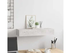 Estante de pared con cajón de hormigón gris 60x23,5x10 cm MDF