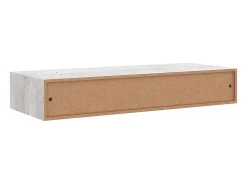 Estante de pared con cajón de hormigón gris 60x23,5x10 cm MDF