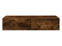 Estante de pared con cajones de madera de ingeniería de roble ahumado