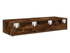 Estante de pared con cajones de madera de ingeniería de roble ahumado