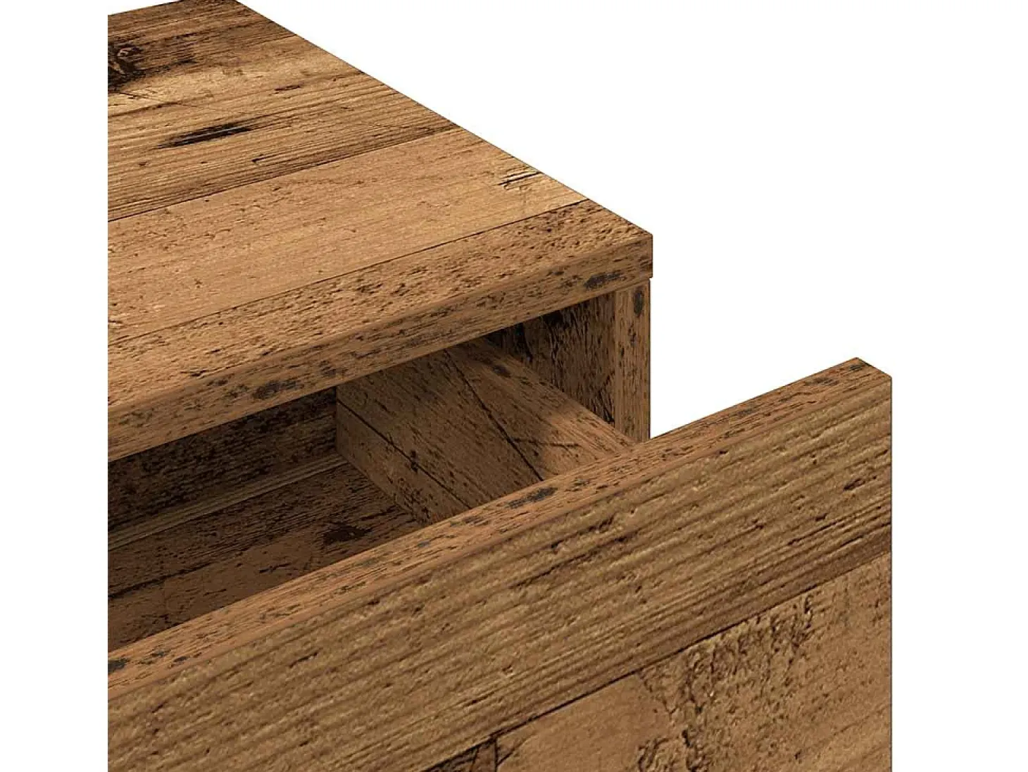Estante de pared con cajones de madera vieja de ingeniería de madera