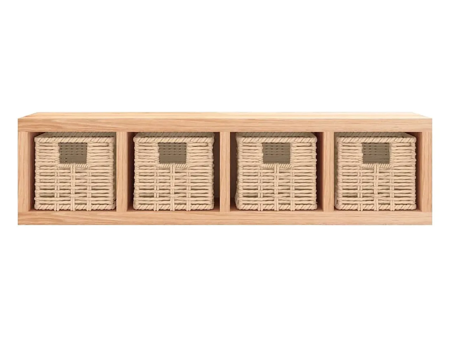 Estante de pared con cestas 62x18x16 cm Madera maciza de nogal
