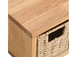 Estante de pared con cestas 62x18x16 cm Madera maciza de nogal