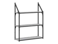 Estante de pared de 3 niveles Sonoma Grey 60x21x78,5 cm