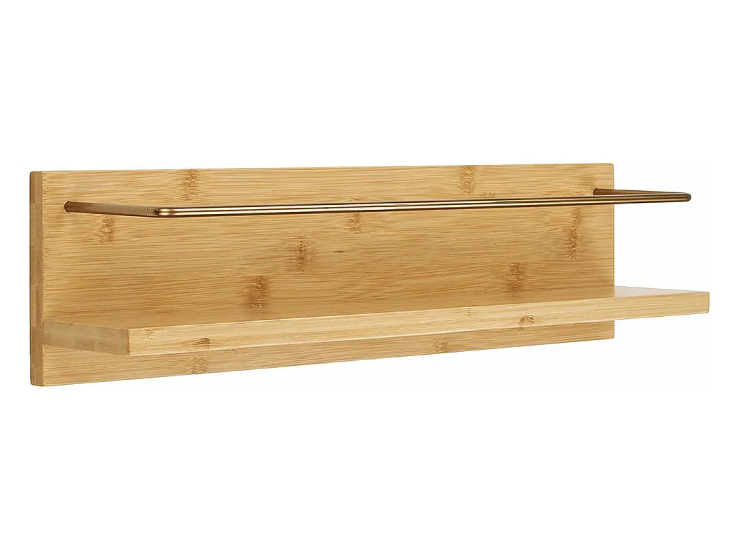 Estante de pared de bambú natural 45 x 10 x 12 cm