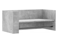 Estante de pared de hormigón gris 70,5x35x30,5 cm madera de ingeniería