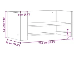 Estante de pared de hormigón gris 70,5x35x30,5 cm madera de ingeniería