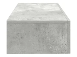 Estante de pared de madera de ingeniería de color gris hormigón con cajones