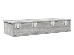 Estante de pared de madera de ingeniería gris Sonoma con cajones