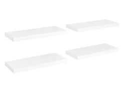Estante de pared de pared 4 uds MDF blanco 60x23,5x3,8 cm ES36541